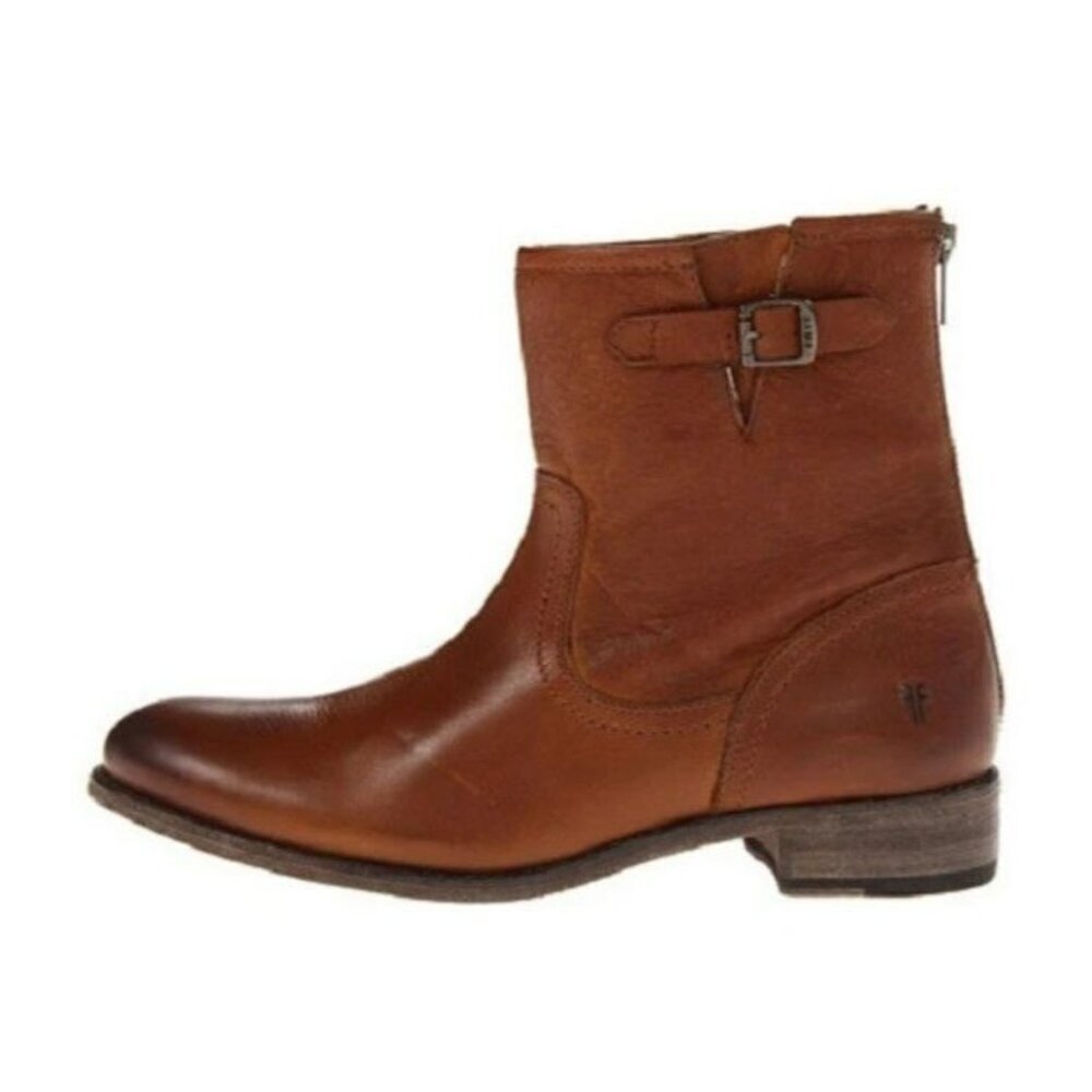 FRYE Women's Pippa Back Zip Short Womens' s Boot Brown Size 6.5